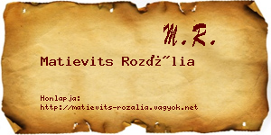 Matievits Rozália névjegykártya